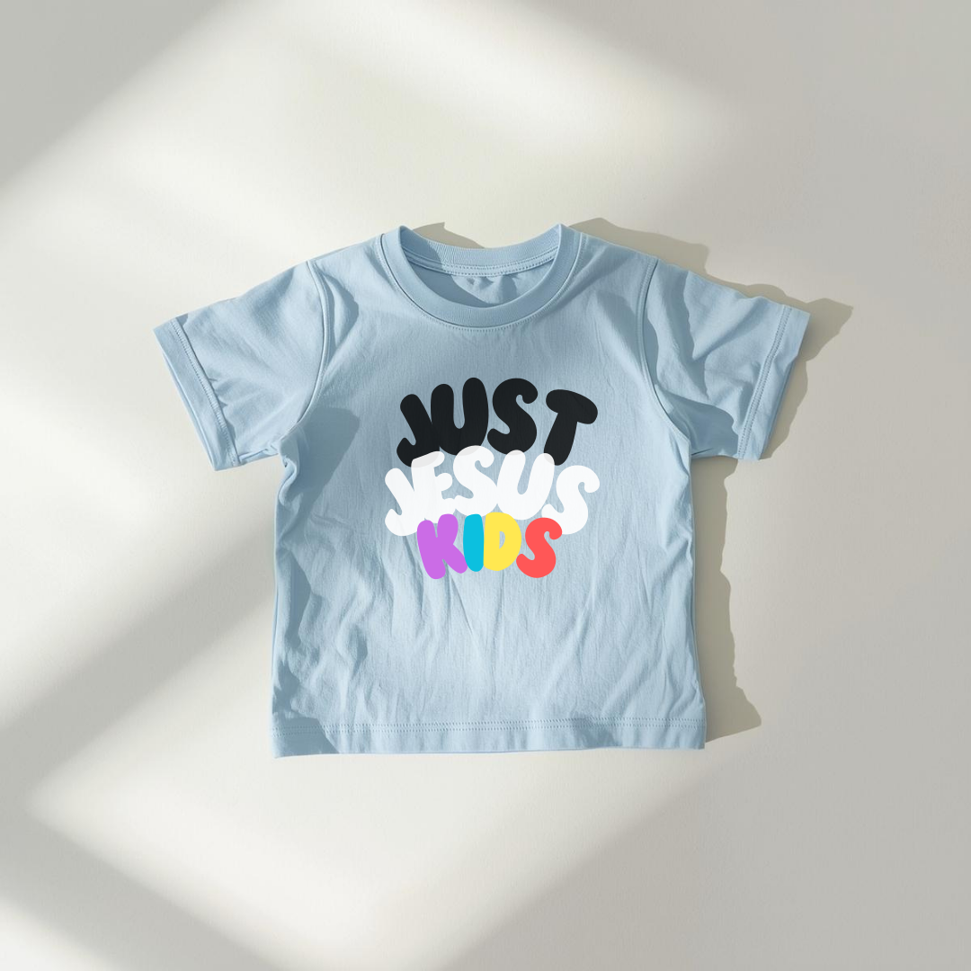 Just Jesus Kids Colorful Tee | Vibrant Faith & Lifestyle Graphic Shirt