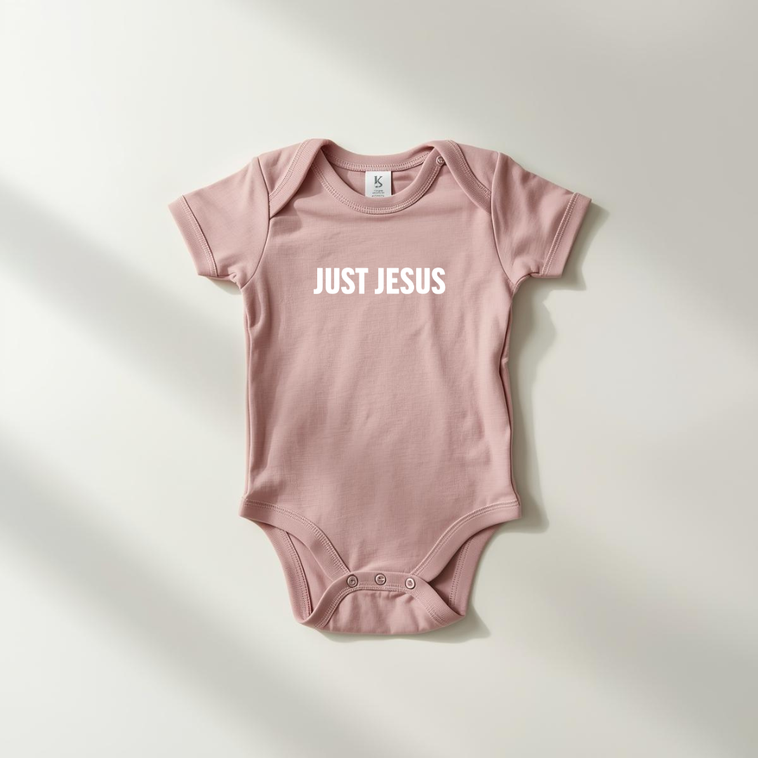 Just Jesus Original Baby Onesie | Minimalist Christian Infant Bodysuit