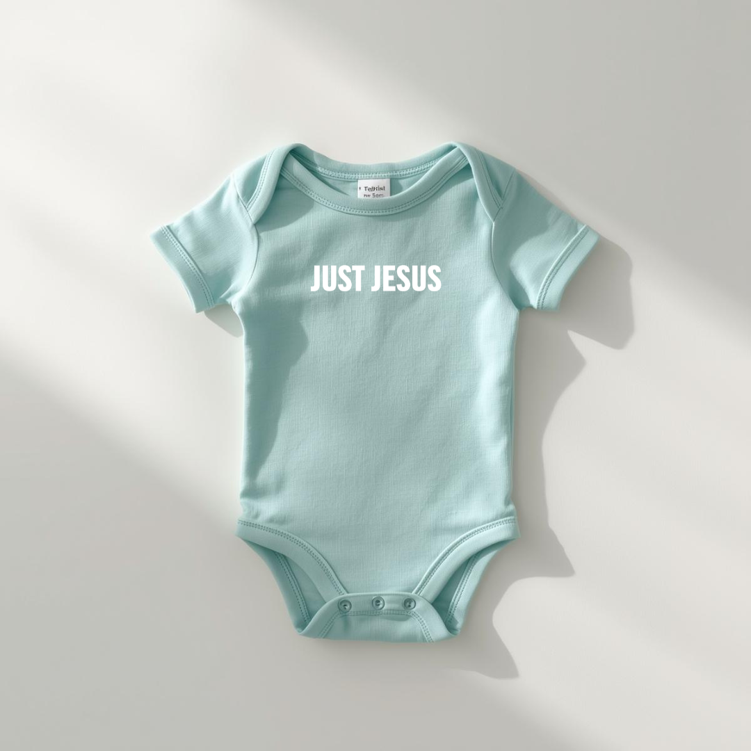 Just Jesus Original Baby Onesie | Minimalist Christian Infant Bodysuit
