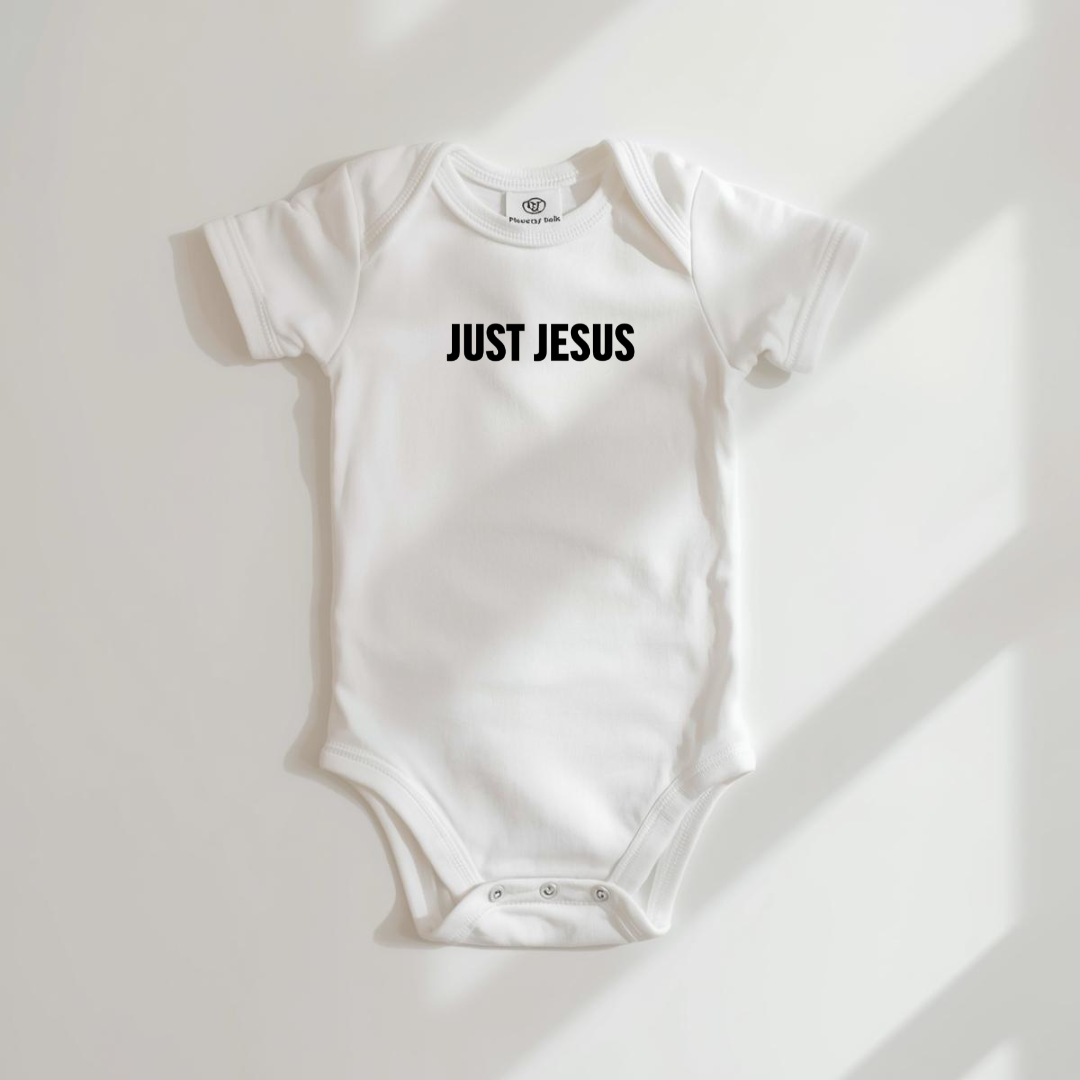 Just Jesus Original Baby Onesie | Minimalist Christian Infant Bodysuit