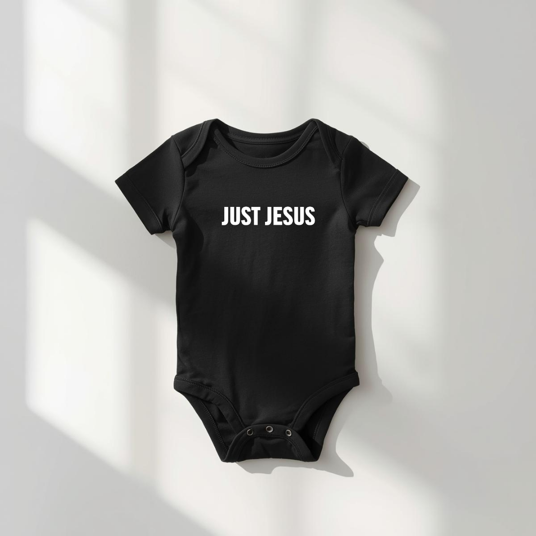 Just Jesus Original Baby Onesie | Minimalist Christian Infant Bodysuit