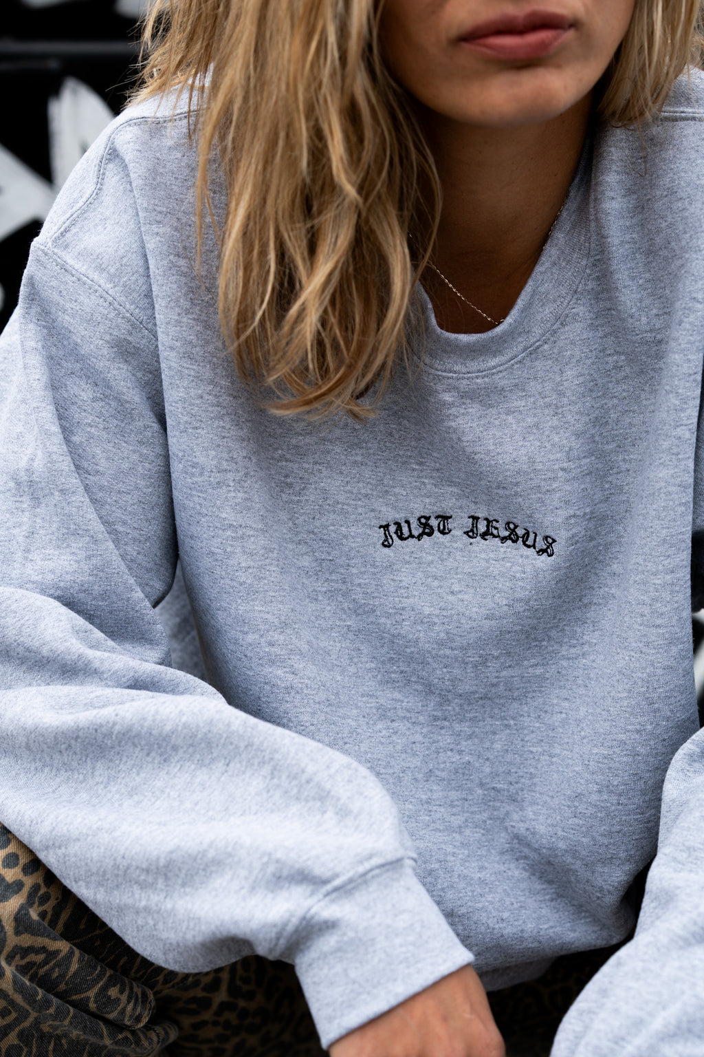 Old English Embroidery Pullover | Genesis Collection | JUST JESUS